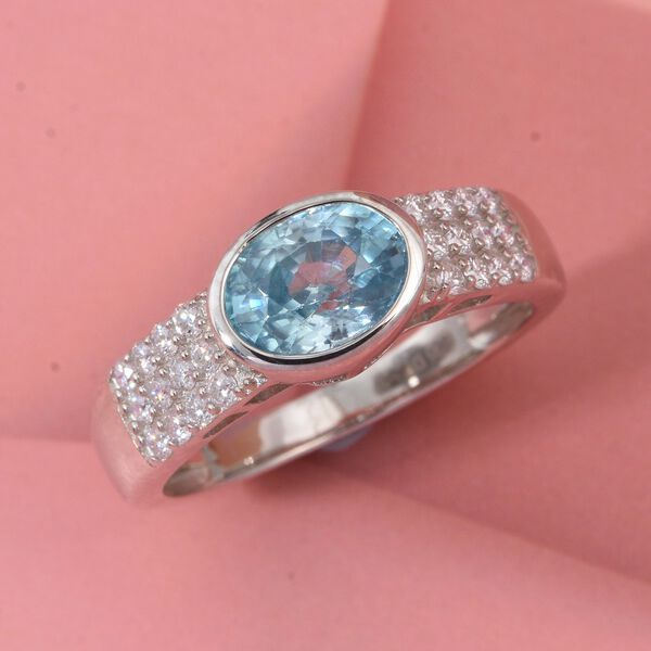 D'Joy AA blauer Zirkon und Moissanit Ring - 2,32 ct. image number 1