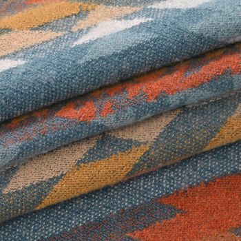 Gestrickter &Uuml;berwurf mit Fransen, 180x130cm, Blau