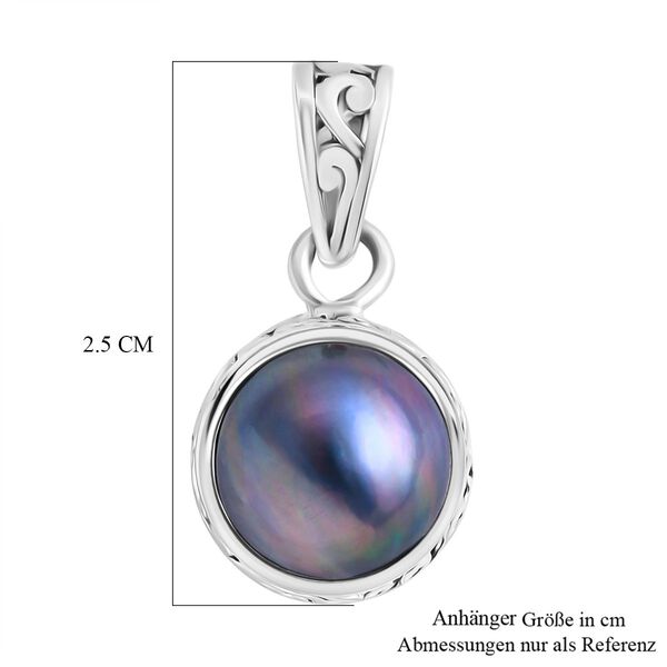 Royal Bali Kollektion - Blauer Mabe Perle Anh&auml;nger image number 6