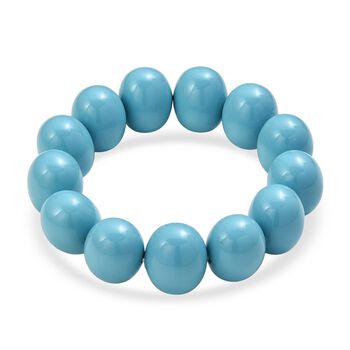 Flexibles Sleeping Beauty t&uuml;rkisfarbenes Muschelkernperle Armband