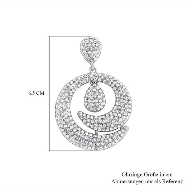 Weißer Kristall Ohrringe, weiß image number 5