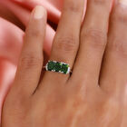 Natürlicher Chromdiopsid und Diamant 3 Stein Ring 925 Silber platiniert  ca. 2,14 ct image number 2