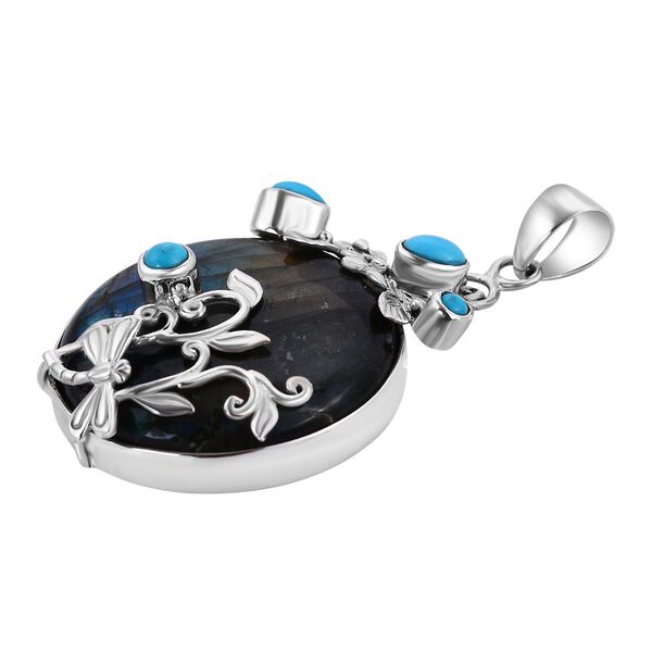 Royal Bali Kollektion - Labradorit und Sleeping Beauty Türkis Anhänger - 54,75 ct. image number 3