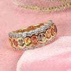 Mehrfarbig Saphir und Zirkon Ring 925 Silber 585 Vergoldet image number 1