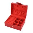 "PU small travel Jewellery box, size: 12x9.5x6.5cm; weight: 159g material: PU Color: Red"