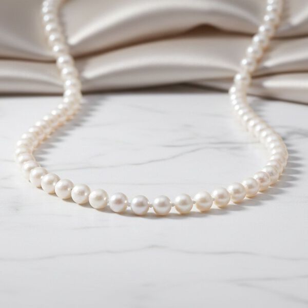 Wei&szlig;e Edison Perle 71cm Halskette image number 1