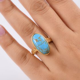 EverTrue blauer Türkis Ring - 8,70 ct.