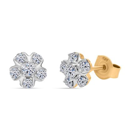 LUXURIANT DIAMOND - Lab Grown Diamant SI-GH Ohrringe 925 Silber Gelbgold Vermeil ca. 0.50 ct