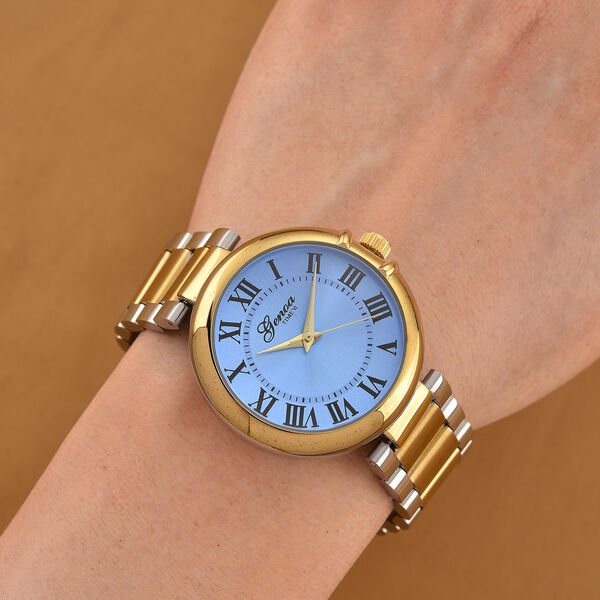 GENOA - Uhr mit Automatikwerk Dandong und Zifferblatt in Blau-Gold,sportlich-elegantes Design, bicolor image number 1