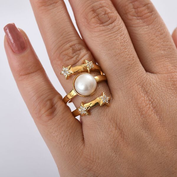 EverTrue S&uuml;&szlig;wasserperle und Zirkon Ring image number 3