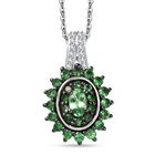 D'Joy AA Tsavorite Granat Schmuckset ca. 50 cm 925 Silber rhodiniert ca. 1,59 ct.