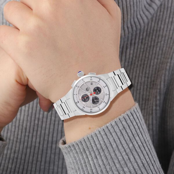 WILLIAM HUNT- Uhr mit japanischem Uhrwerk und Kettenamband, Wei&szlig; image number 2