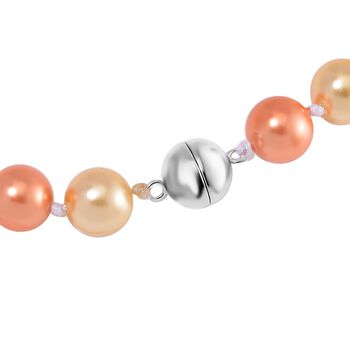 Goldene, wei&szlig;e und orangene Muschelkernperlen-Halskette, 50cm