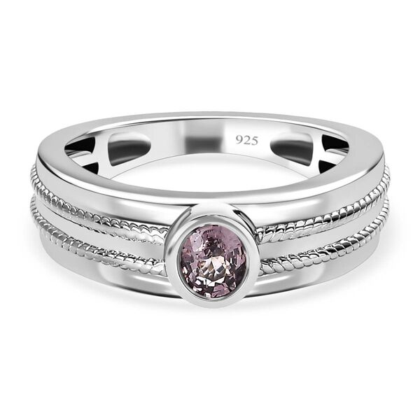AA Nat&uuml;rlicher Tansanischer Lavendel-Spinell Ringe 925 Silber platiniert (Gr&ouml;&szlig;e 19.00) ca. 0.43 ct