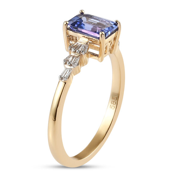 AA Tansanit und Diamant-Ring, I2-I3 G-H, 585 Gelbgold  ca. 1,07 ct image number 4