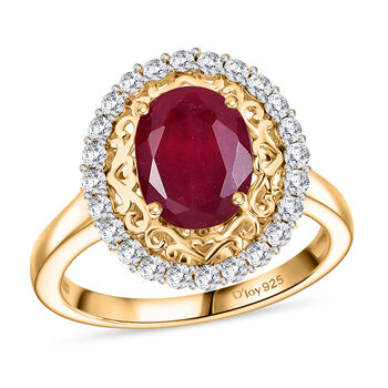 D'Joy Afrikanischer Rubin und Zirkon Ring - 4,56 ct.
