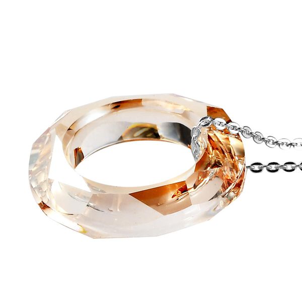 Goldener Schatten-Kristall Anhänger mit Kette - 14 ct. image number 4