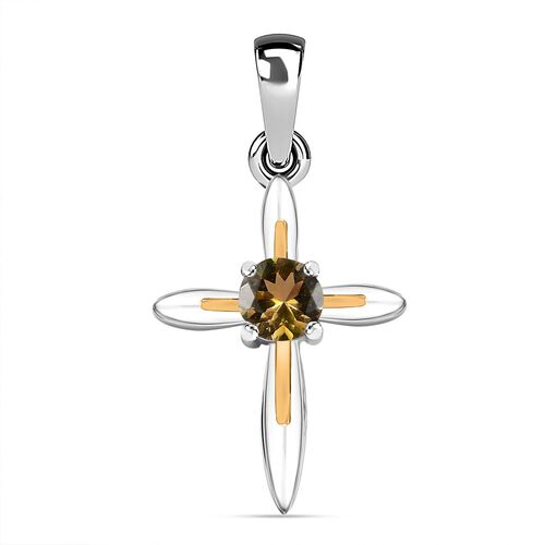 Zweifarbige AA natürliche goldene Tansanit Ohrringe - 0,80 ct. image number 0