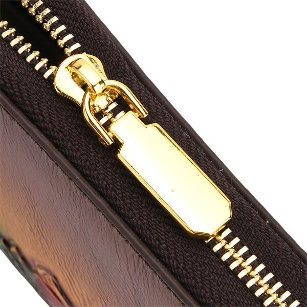 PU-Brieftasche mit geprägtem Hirsch- und Blumenmuster, 19x2,5x10cm, Hellbraun image number 6