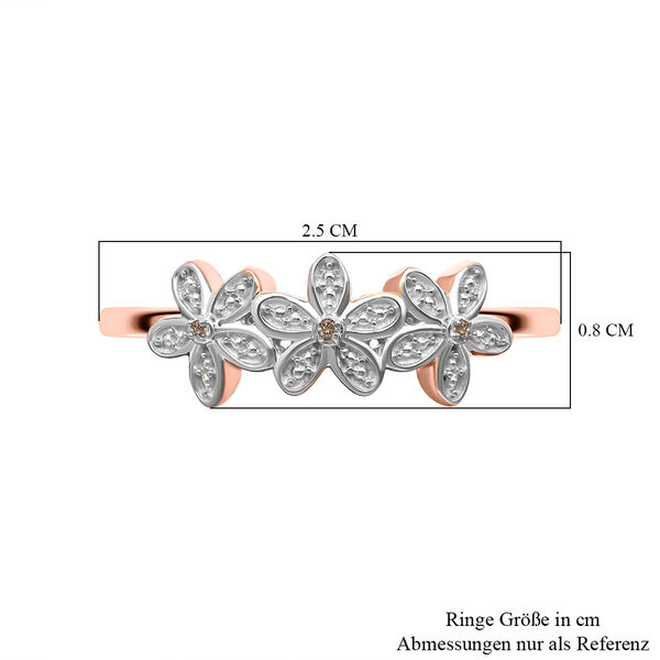 Floraler, natürlicher Champagner-Diamant-Ring image number 4