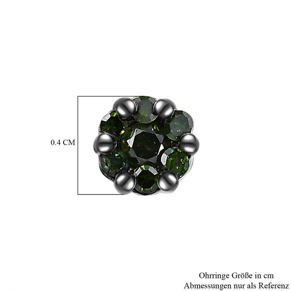 D'Joy Gr&uuml;ner Diamant Ohrringe 925 Silber rhodiniert ca. 0.15 ct image number 5