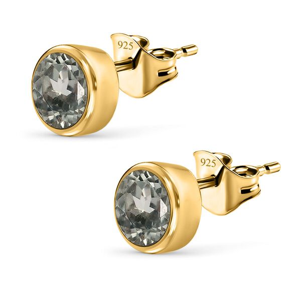 AAA Turkizit Ohrringe, 925 Silber Gelbgold Vermeil ca. 1,01 ct image number 4