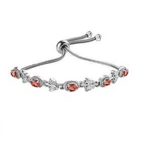 Roter Granat Armband ca. 26.75 cm Edelstahl ca. 2.86 ct