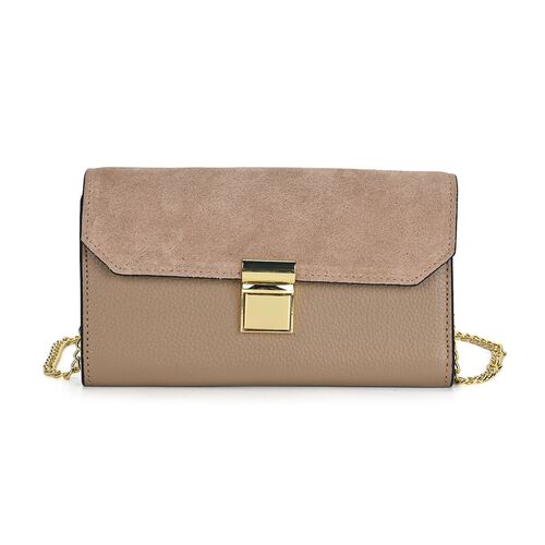 100% Echtleder Clutch mit RFID Schutz, Beige image number 0