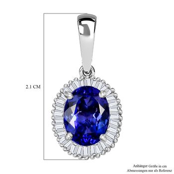 RHAPSODY AAAA Tansanit und VS Diamant Anh&auml;nger in 950 Platin - 2,20 ct.