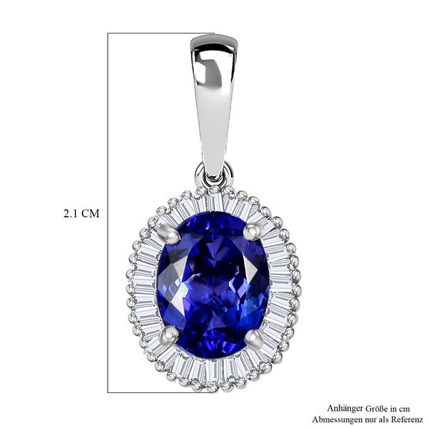 RHAPSODY AAAA Tansanit und VS Diamant Anh&auml;nger in 950 Platin - 2,20 ct. image number 4