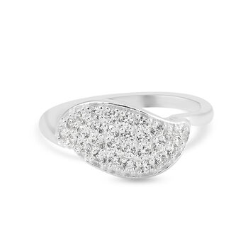 LUSTRO STELLA Wei&szlig;er Zirkonia Ring 925 Silber (Gr&ouml;&szlig;e 16.00) ca. 0,79 ct