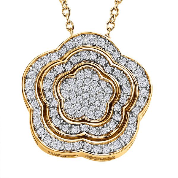 Weißer Diamant austauschbarer Anhänger mit Kette - 0,50 ct. image number 0