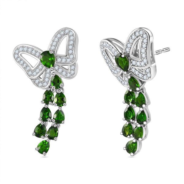 Natürliche Chromdiopsid und Zirkon-Ohrringe - 4,26 ct. image number 4