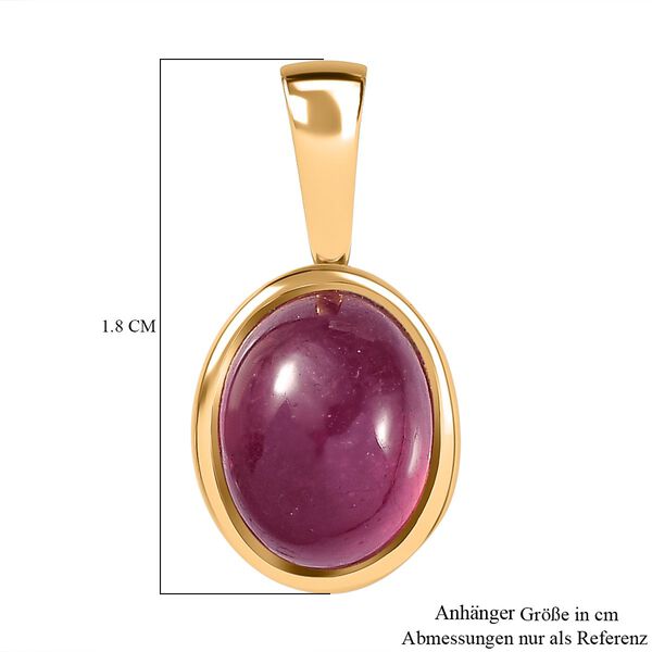 AA Afrikanischer Rubin (Fissure gefüllt) Anhänger 925 Silber Gelbgold Vermeil ca. 3.58 ct image number 6
