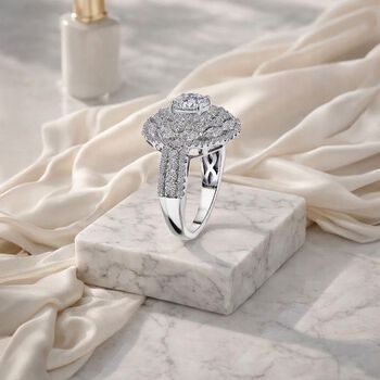 LUXURIANT DIAMOND - Lab Grown Diamant SI-GH zertifiziert Ring 925 Silber Rhodiniert (Gr&ouml;&szlig;e 17.00) ca. 2.50 ct