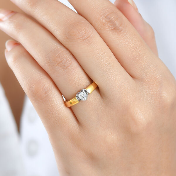 LUXURIANT SI-GH Labor Diamant Ring, 925 Silber rhodiniert und 750 Gelbgold Vermeil  - 0,20 ct. image number 2