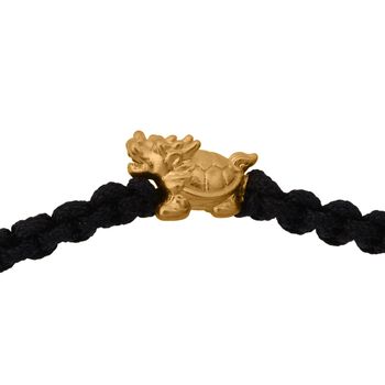 Flexibles Fadenarmband mit Schildkr&ouml;ten-Anh&auml;nger in 999 Gold, 19cm