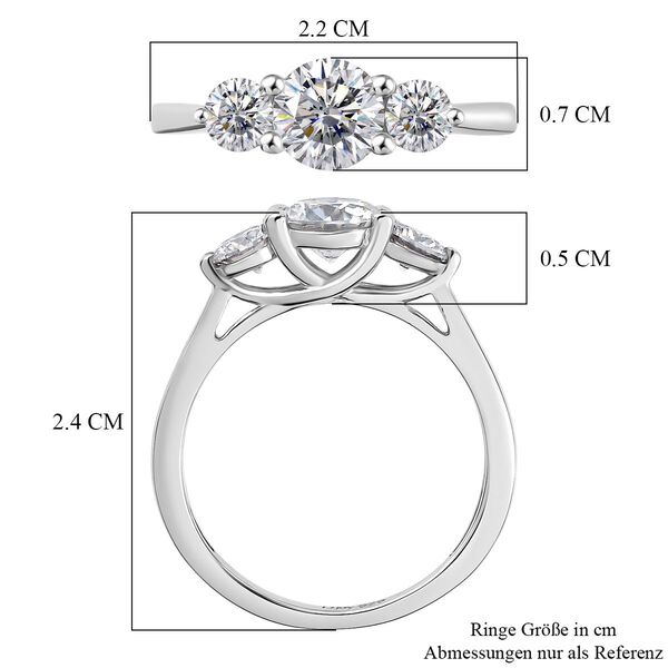 D'Joy Moissanit Ring, 925 Silber rhodiniert - 1,22 ct. image number 6