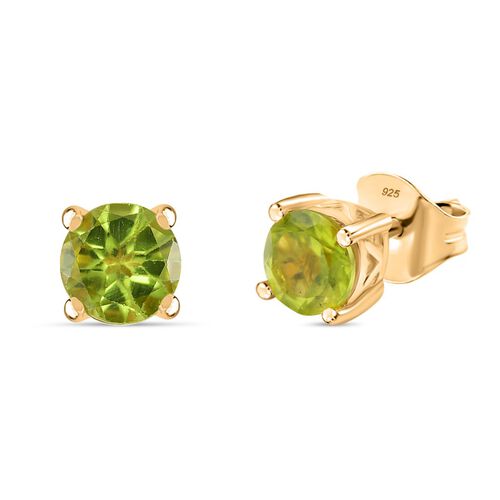 Peridot Ohrringe 925 Silber vergoldet ca. 1,30 ct. image number 0