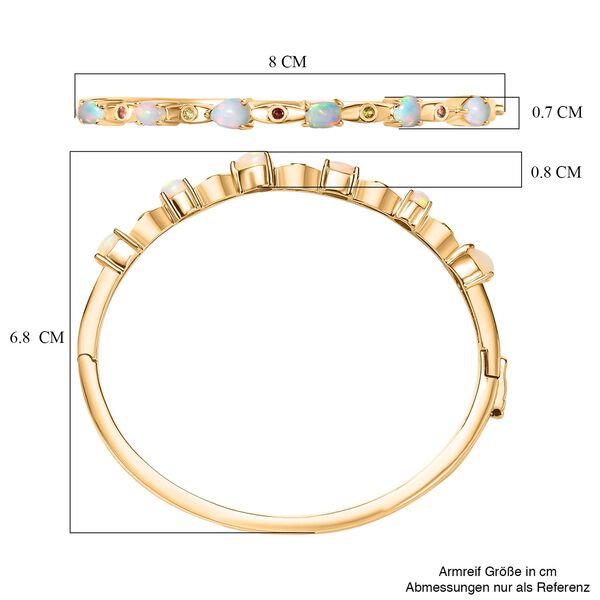 AA Natürlicher, äthiopischer Welo Opal Armreif ca. 19 cm Nickelfreies Messing ca. 2.45 ct image number 6