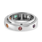 Spinning-Ring mit mehrfarbigen Edelsteinen, 925 Silber platiniert, 0,51 ct. image number 0