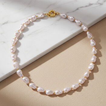 Rosa Muschelkernperle 50cm Halskette
