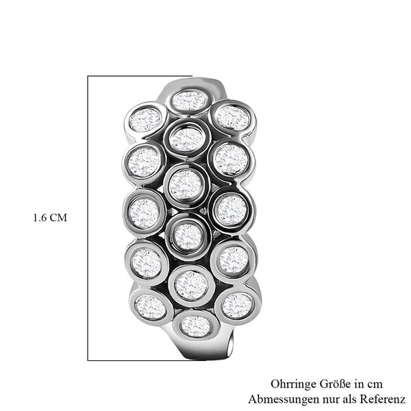88 Facetten Moissanit-Ohrringe, 925 Silber platiniert ca. 0,77 ct image number 5