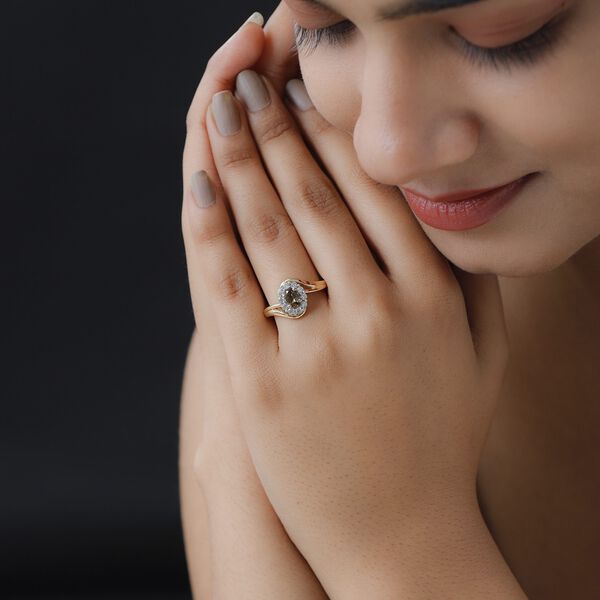 Nat&uuml;rlicher Jenipapo Andalusit Ring, 925 Silber vergoldet, ca. 0.98 ct image number 3
