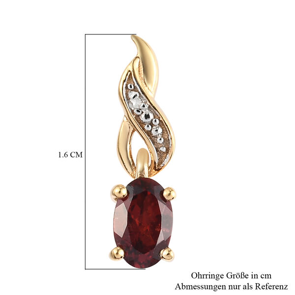 Roter Granat und Diamant Ohrh&auml;nger 925 Silber vergoldet ca. 1,11 ct&nbsp; image number 5