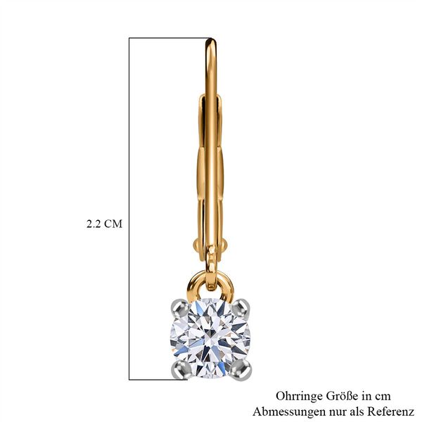 LUXURIANT VS-GH Labor Diamant Ohrringe, 925 Silber 750 Gelbgold Vermeil - 1 ct. image number 3