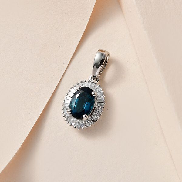 RHAPSODY AAAA Monte Belo Indigolith und VS-EF Diamant Anh&auml;nger in 950 Platin - 1,11 ct. image number 8