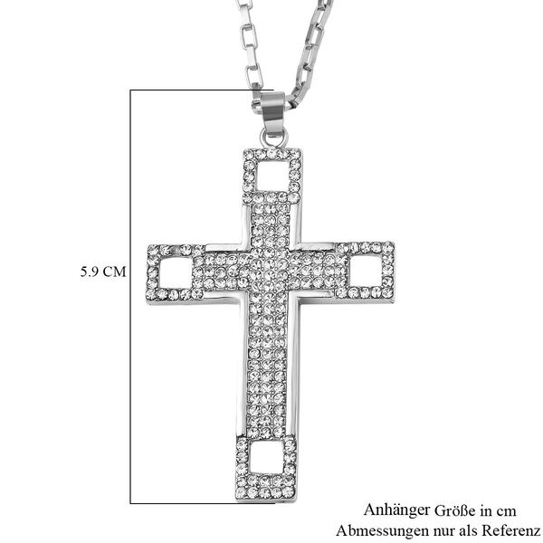 Wei&szlig;er Kristall Halskette ca. 60 cm image number 6