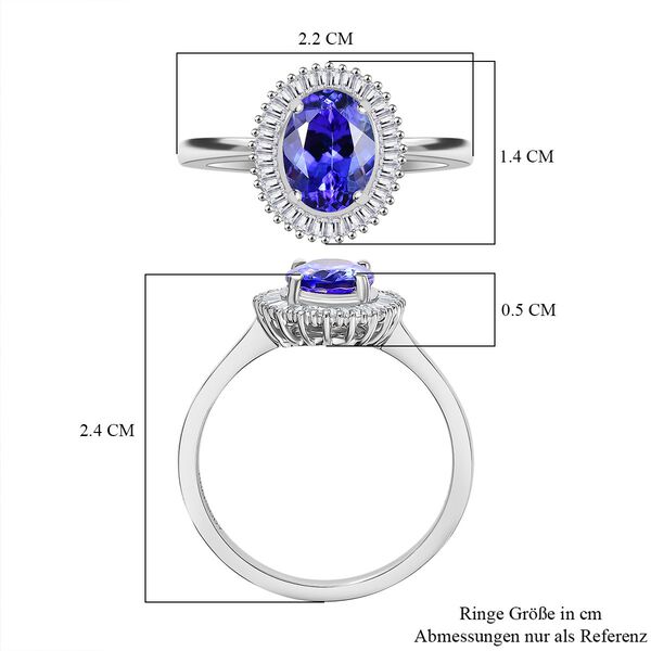 RHAPSODY AAAA Tansanit und VS Diamant Ring in 950 Platin – 2,22 ct. image number 7