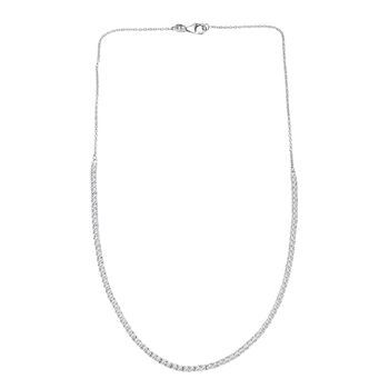 LUXURIANT VS-EF Labor Diamant 50cm Halskette, 925 Silber rhodiniert - 4,14 ct.